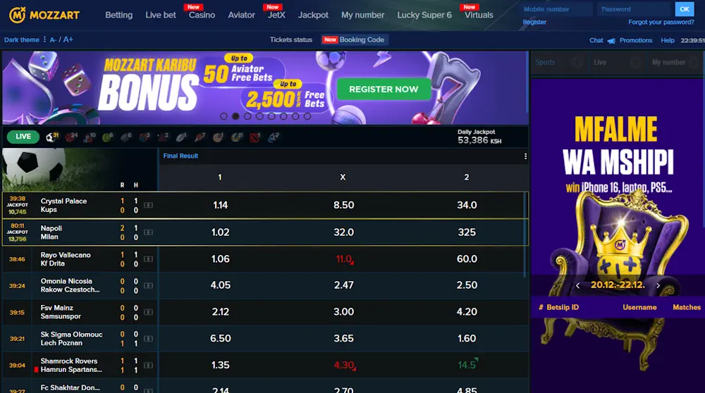 Mozzartbet Sportsbook And Casino Screenshot